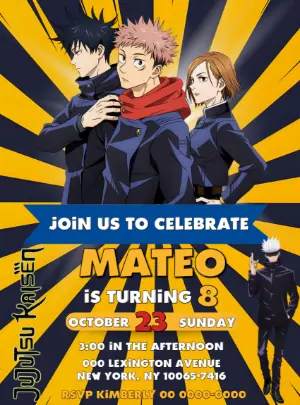 Convite Jujutsu Kaisen – Estático – Decore Arte