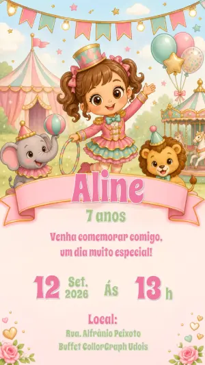 Invitation d'anniversaire Cirque – Statique – CollorGraph Convites