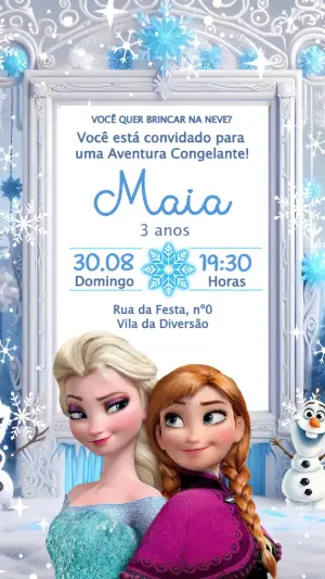 Frozen Birthday Invitation – Static – Convide aê!