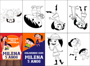 Mini Livro de Colorir Show da Luna para Aniversário Editável