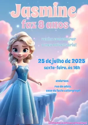 Invitación de cumpleaños Princesas – Estático – Convites Digitais Exclusivos