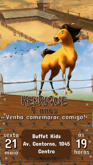 Convite Animado Aniversário Spirit para Editar Online