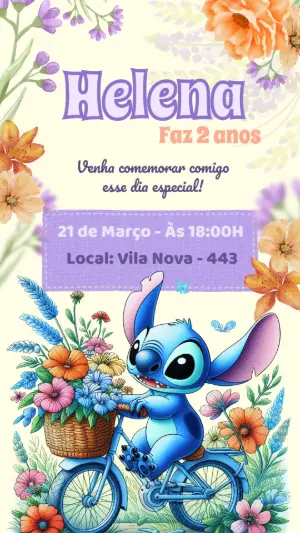 Stitch Birthday Invitation – Static – Color Art Studio