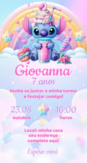 Invitación de cumpleaños Stitch – Estático – Fernando Martins