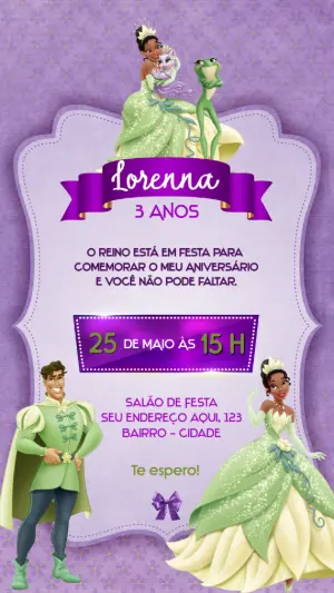 Invitación de cumpleaños Princesas – Estático – Convite digital - Edite você mesmo