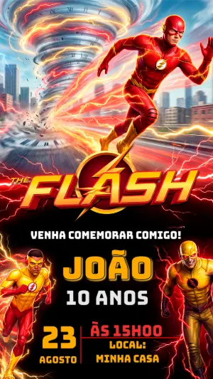 Convite de Aniversário Flash: Modelo Digital Editável