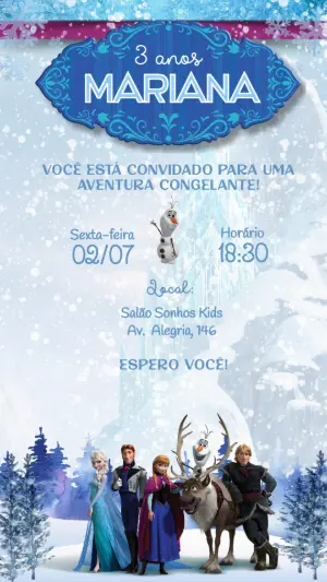 Frozen Birthday Invitation – Static – Felicity Artes