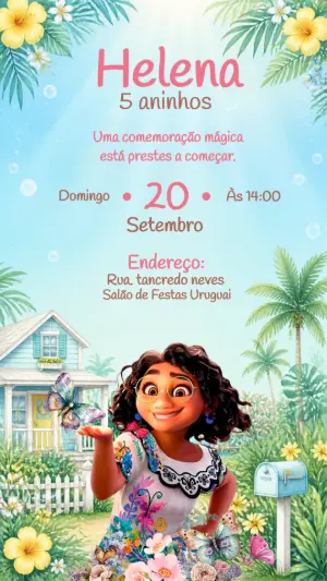 Convite de Aniversário Encanto com Mirabel para Editar
