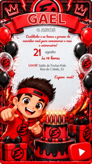 Convite de Aniversário Enaldinho Editável para Personalizar