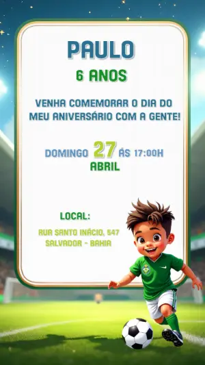Soccer Birthday Invitation – Static – CollorGraph Convites
