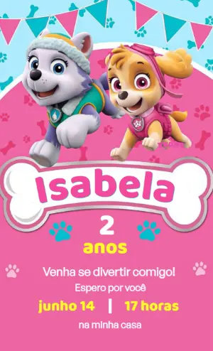 Invito di compleanno Paw Patrol – Statico – Fernando Martins