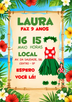 Convite Lilo e Stitch com Foto IA: Vire a Personagem da Festa