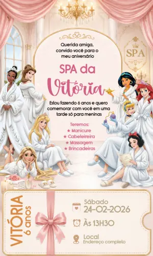 Invitación de cumpleaños Princesas – Estático – Mais Gráfica
