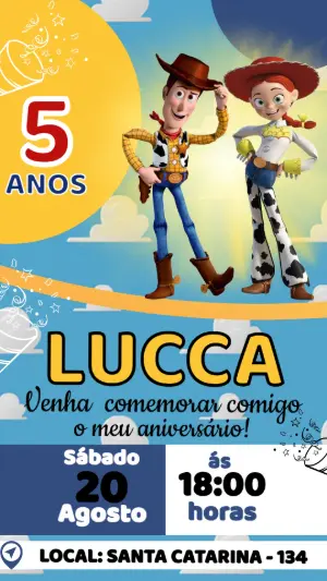 Invitation d'anniversaire Toy Story – Statique – Color Art Studio