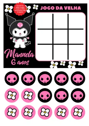 Jogo da Velha Kuromi para Aniversário para Editar Online