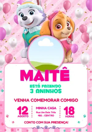 Invito di compleanno Paw Patrol – Statico – Jotta