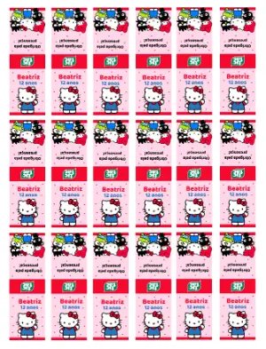 Adesivo para Tic Tac Hello Kitty para Editar Online