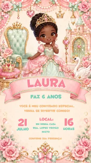 Invitación de cumpleaños Princesas – Estático – CollorGraph EDITOR