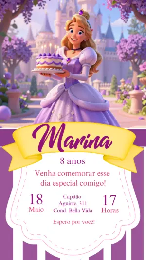 Invitación de cumpleaños Princesas – Estático – CollorGraph Convites