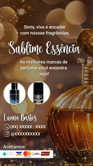 Modelo de Cartão de Visita para Perfumaria Editável e Online