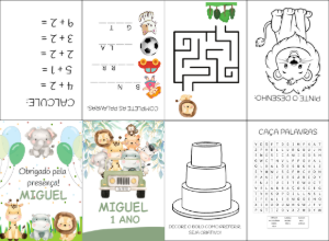 Lembrancinha Aniversário Safari: Livro de Atividades Editável