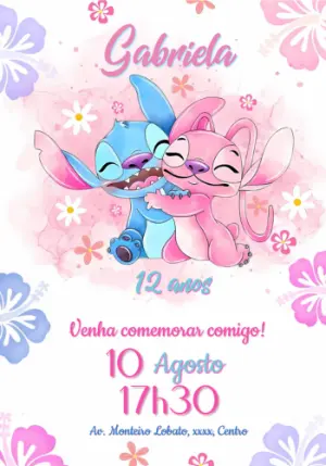 Invitación de cumpleaños Stitch – Estático – Mayara Nascimento Sacaldassy
