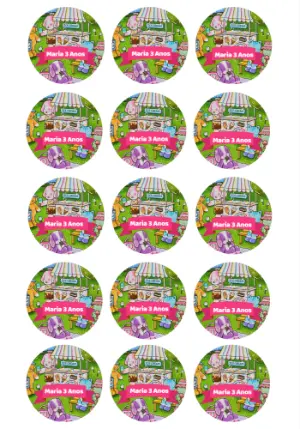 Tag Aniversário Estilo Bobbie Goods com Bichinhos para Editar