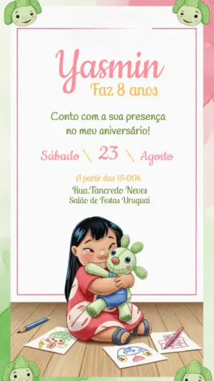 Invitación de cumpleaños Stitch – Estático – CollorGraph Convites