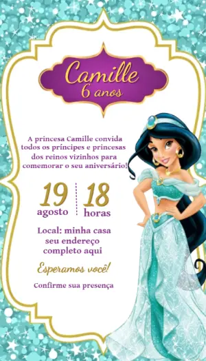 Invitación de cumpleaños Princesas – Estático – Ana Clara
