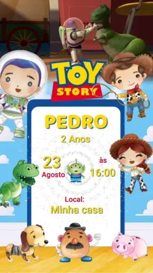 Vídeo Convite de Aniversário Toy Story Infantil Editável