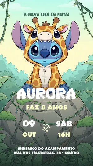 Invitación de cumpleaños Stitch – Estático – Voxalis
