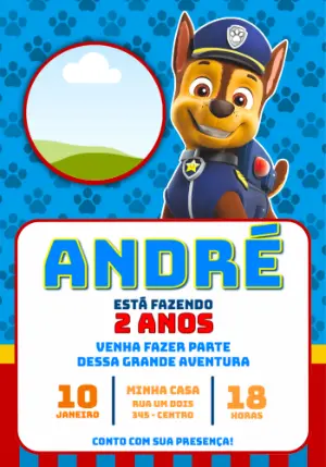 Invito di compleanno Paw Patrol – Statico – Jotta