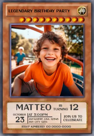 Legendary Trading Card Birthday Yu-Gi-Oh! - Editable Template