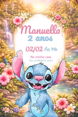 Invitación de cumpleaños Stitch – Estático – MR Produções