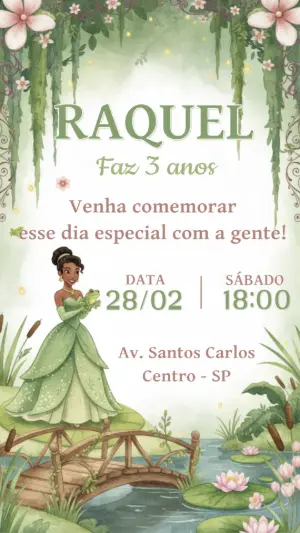 Invitación de cumpleaños Princesas – Estático – CollorGraph EDITOR