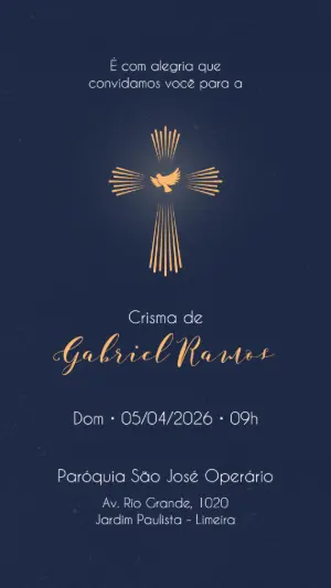 Convite de Crisma Espírito Santo Elegante para Editar Online
