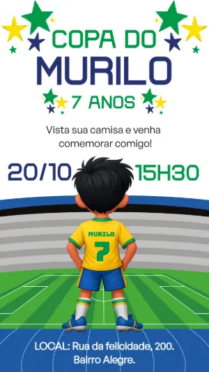 Soccer Birthday Invitation – Static – Bella Liz Convites