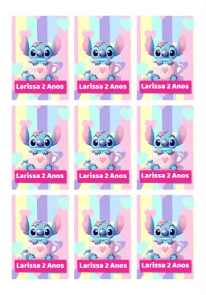 Tag Aniversário Stitch para Lembrancinha Editável Online
