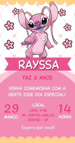 Invitación de cumpleaños Stitch – Estático – CollorGraph EDITOR