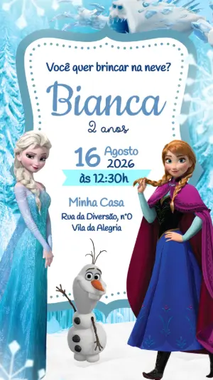 Frozen Birthday Invitation – Static – Festôu Convites