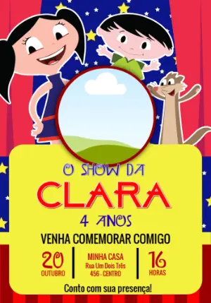 Convite Digital Infantil Show da Luna Editável com Foto