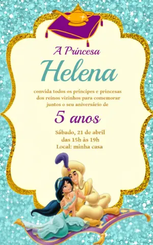 Invitación de cumpleaños Princesas – Estático – Ana Clara