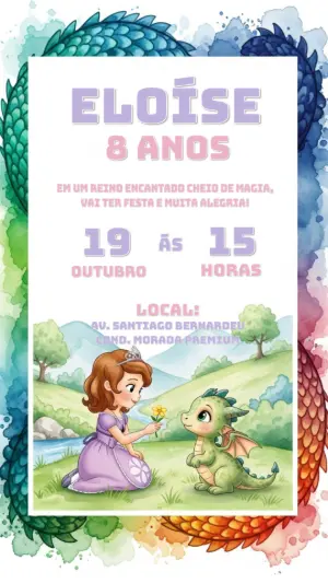 Invitación de cumpleaños Princesas – Estático – CollorGraph Convites