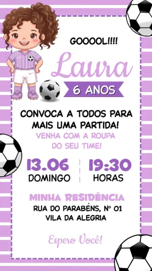 Soccer Birthday Invitation – Static – Festôu Convites