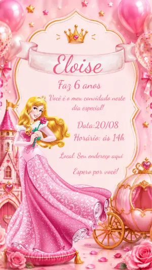 Invitación de cumpleaños Princesas – Estático – Laiane