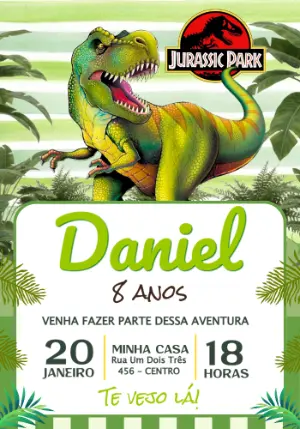 Invitación de cumpleaños Dinosaurio – Estático – Jotta