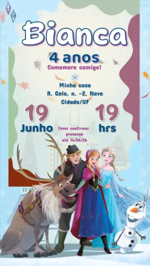 Frozen Birthday Invitation – Static – Gema Artes Digitais