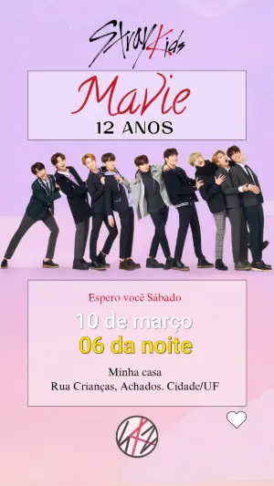 Invitation d'anniversaire KPop Demon Hunters – Statique – Gema Artes Digitais