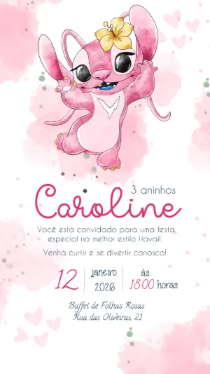 Stitch Birthday Invitation – Static – Felicity Artes