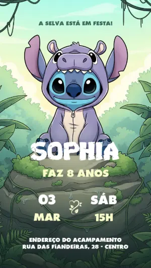 Invitación de cumpleaños Stitch – Estático – Voxalis